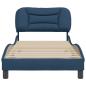 Preview: Bettgestell mit Kopfteil Blau 90x190 cm Stoff