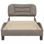 Preview: Bettgestell mit Kopfteil Taupe 90x190 cm Stoff