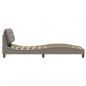 Preview: Bettgestell mit Kopfteil Taupe 90x190 cm Stoff