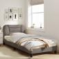 Preview: Bettgestell mit Kopfteil Taupe 90x200 cm Stoff