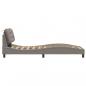 Preview: Bettgestell mit Kopfteil Taupe 90x200 cm Stoff