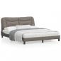 Preview: ARDEBO.de - Bettgestell mit Kopfteil Taupe 160x200 cm Stoff