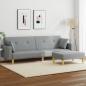 Preview: ARDEBO.de - Schlafsofa 2-Sitzer mit Fußhocker Hellgrau Stoff