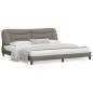 Preview: ARDEBO.de - Bettgestell mit Kopfteil Taupe 200x200 cm Stoff