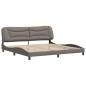 Preview: Bettgestell mit Kopfteil Taupe 200x200 cm Stoff