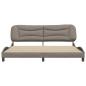 Preview: Bettgestell mit Kopfteil Taupe 200x200 cm Stoff