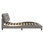Preview: Bettgestell mit Kopfteil Taupe 200x200 cm Stoff