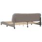 Preview: Bettgestell mit Kopfteil Taupe 200x200 cm Stoff