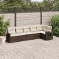 Preview: ARDEBO.de - 6-tlg. Garten-Sofagarnitur mit Kissen Braun Poly Rattan
