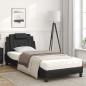 Preview: Bett mit Matratze Schwarz 90x200 cm Kunstleder