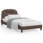 Preview: ARDEBO.de - Bett mit Matratze Braun 100x200 cm Kunstleder
