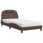 Preview: Bett mit Matratze Braun 100x200 cm Kunstleder