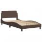 Preview: Bett mit Matratze Braun 100x200 cm Kunstleder