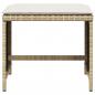 Preview: Gartenhocker mit Kissen 4 Stk. Beige 41x41x36 cm Poly Rattan