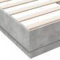 Preview: Bettgestell mit LED Betongrau 100x200 cm