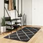 Preview: ARDEBO.de - Teppich Shaggy Hochflor Modern Schwarz und Creme 80x200 cm