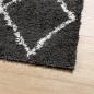 Preview: Teppich Shaggy Hochflor Modern Schwarz und Creme 80x200 cm