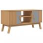Preview: TV-Schrank OLDEN Grau und Braun 114x43x57 cm Massivholz Kiefer