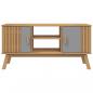 Preview: TV-Schrank OLDEN Grau und Braun 114x43x57 cm Massivholz Kiefer