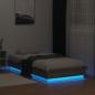 Preview: Bettgestell mit LED Grau Sonoma-Eiche 90x190 cm