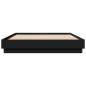 Preview: Bettgestell mit LED Schwarz 135x190 cm