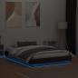 Preview: Bettgestell mit LED Braun Sonoma-Eiche 135x190 cm
