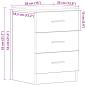 Preview: Nachttisch Grau Sonoma 38x35x56 cm Holzwerkstoff