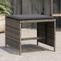 Preview: ARDEBO.de - Gartenhocker mit Kissen 4 Stk. Grau 41x41x36 cm Poly Rattan