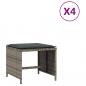 Preview: Gartenhocker mit Kissen 4 Stk. Grau 41x41x36 cm Poly Rattan