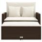 Preview: Gartensofa mit Kissen 2-Sitzer Braun Poly Rattan