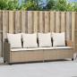 Preview: ARDEBO.de - Sonnenliege mit Kissen Beige Poly Rattan