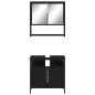 Preview: 2-tlg. Badmöbel-Set Schwarz Holzwerkstoff