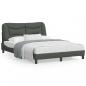 Preview: ARDEBO.de - Bettgestell mit Kopfteil Dunkelgrau 140x190 cm Stoff