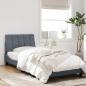 Preview: Bettgestell mit Kopfteil Dunkelgrau 90x190 cm Samt
