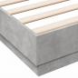 Preview: Bettgestell mit LED Betongrau 150x200 cm