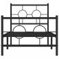 Preview: Bettgestell mit Kopf- und Fußteil Metall Schwarz 75x190 cm