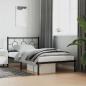 Preview: Bettgestell mit Kopfteil Metall Schwarz 107x203 cm