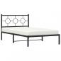 Preview: Bettgestell mit Kopfteil Metall Schwarz 107x203 cm