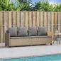 Preview: Sonnenliege mit Kissen Beige Poly Rattan