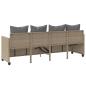 Preview: Sonnenliege mit Kissen Beige Poly Rattan