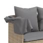 Preview: Sonnenliege mit Kissen Beige Poly Rattan