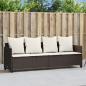 Preview: ARDEBO.de - Sonnenliege mit Kissen Braun Poly Rattan
