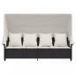 Preview: Sonnenliege mit Dach und Kissen Schwarz Poly Rattan