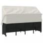 Preview: Sonnenliege mit Dach und Kissen Schwarz Poly Rattan