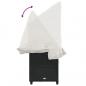 Preview: Sonnenliege mit Dach und Kissen Schwarz Poly Rattan