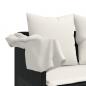 Preview: Sonnenliege mit Dach und Kissen Schwarz Poly Rattan