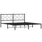 Preview: Bettgestell mit Kopfteil Metall Schwarz 180x200 cm