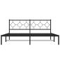 Preview: Bettgestell mit Kopfteil Metall Schwarz 180x200 cm