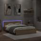 Preview: Bettgestell mit Kopfteil LED-Beleuchtung Sonoma-Eiche 150x200cm