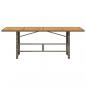 Preview: Gartentisch mit Akazienholz-Platte Grau 190x80x74cm Poly Rattan